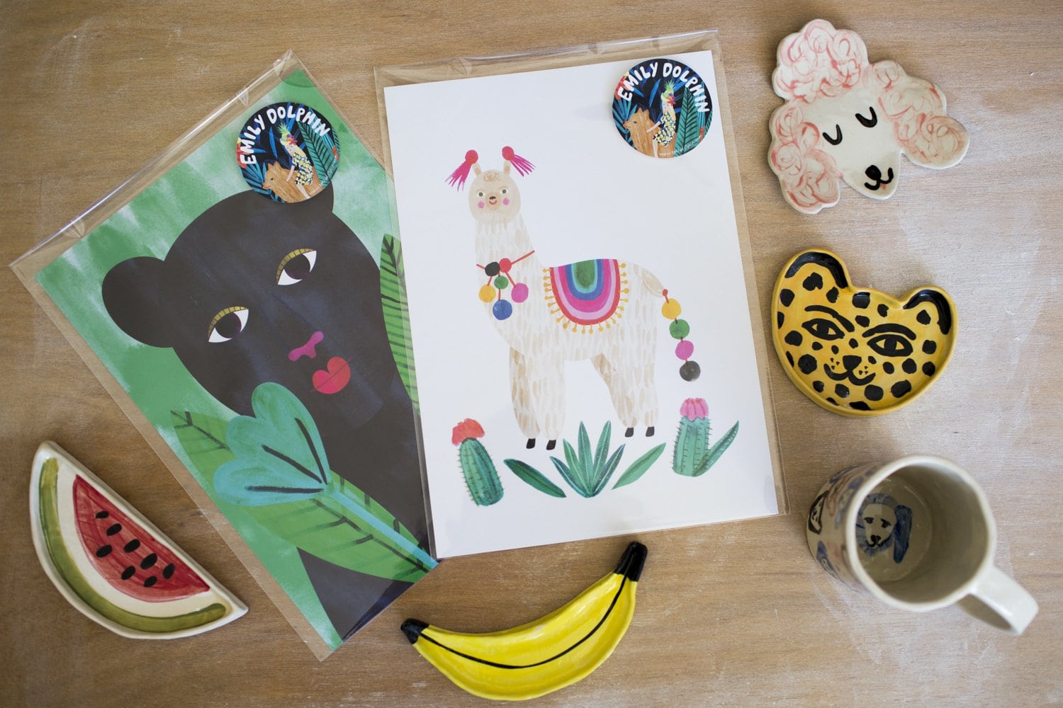 Handmade ceramics and paintings for sale to the public