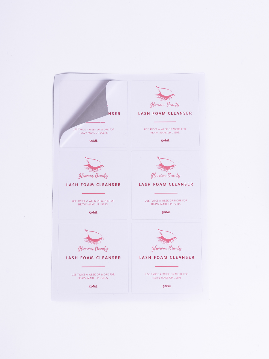Square Sheet Labels - Promotional Laminated White Vinyl