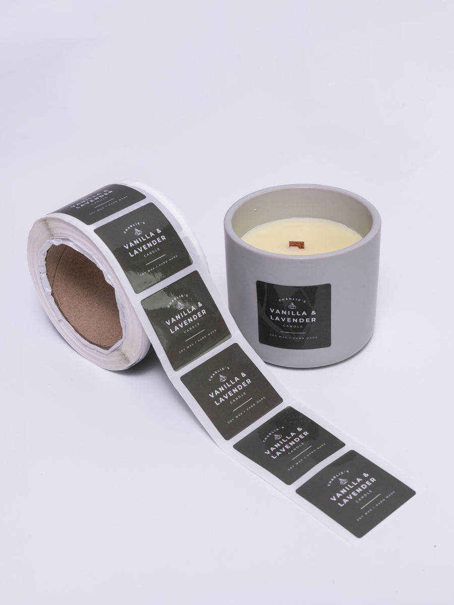Square Roll Labels - Laminated Synthetic