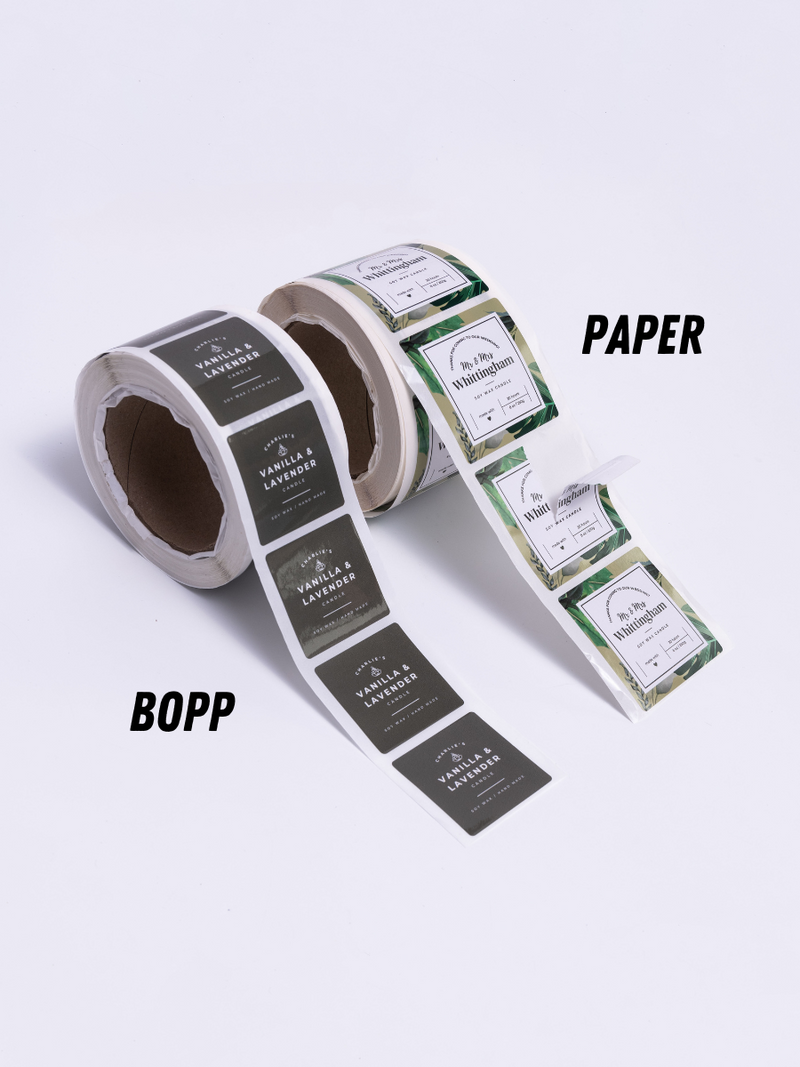 Custom Shaped Roll Labels - Laminated Synthetic