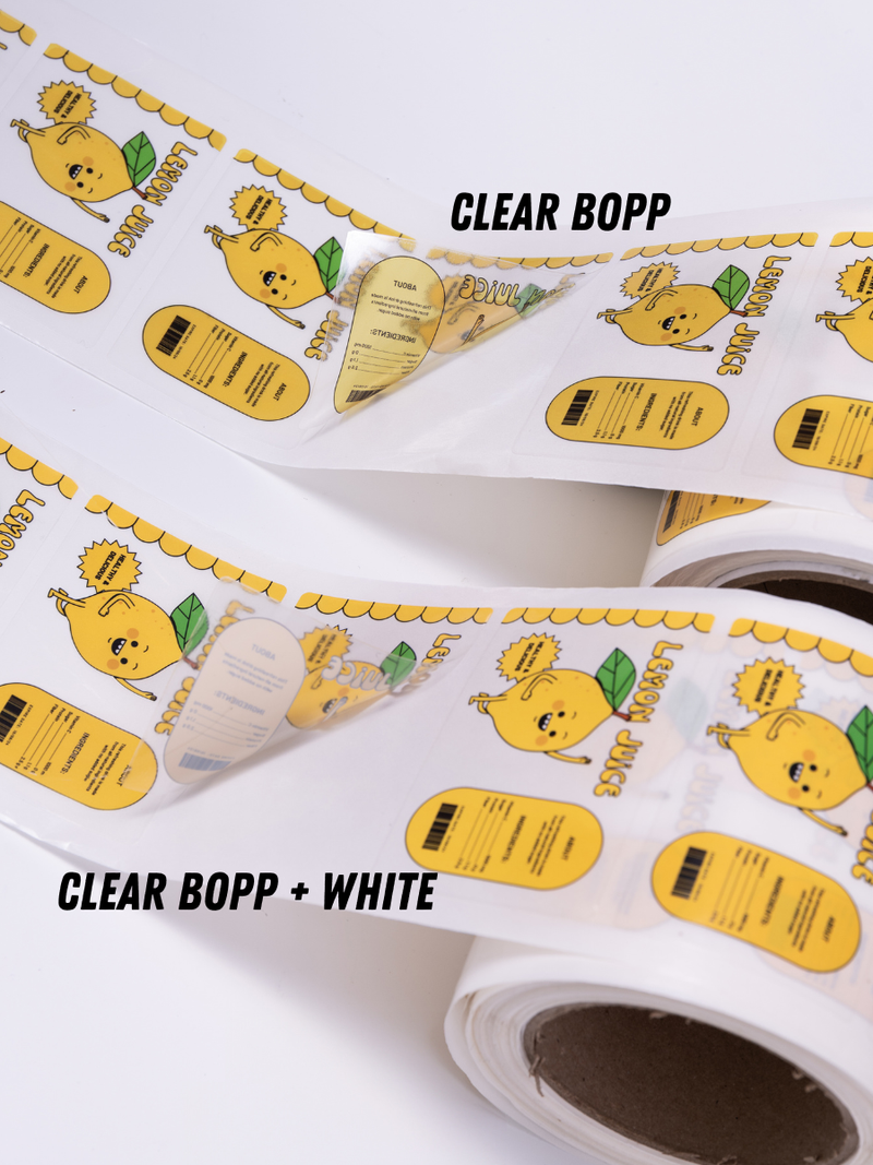 Oval Sheet Labels - Clear + White Ink