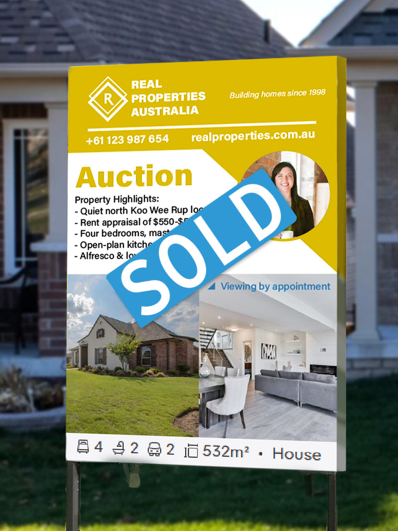 Rectangle SOLD Stickers for Real Estate