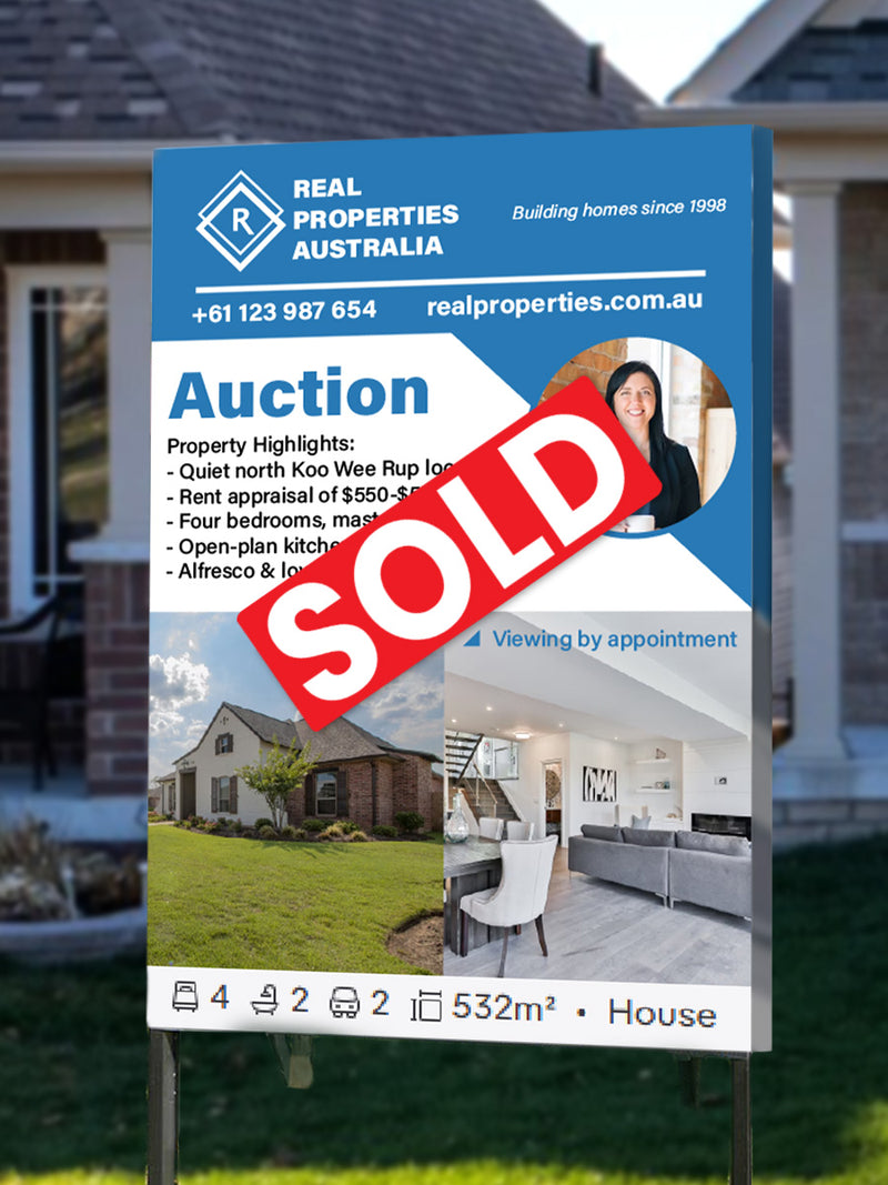 Rectangle SOLD Stickers for Real Estate