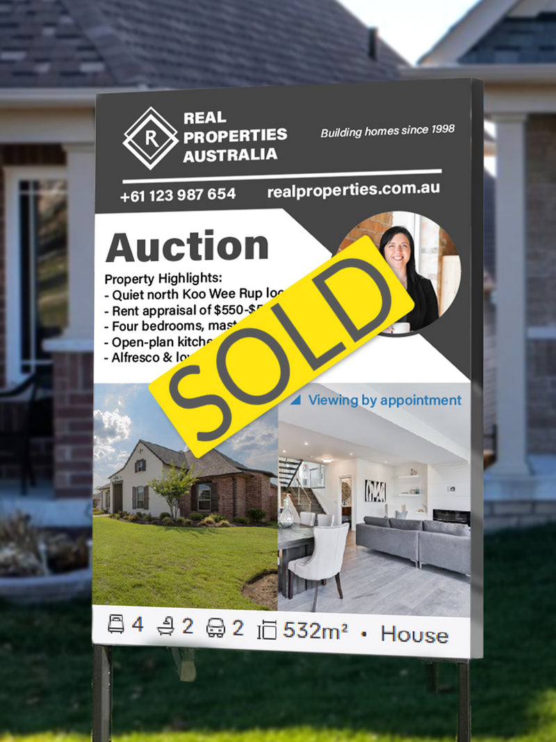 Rectangle SOLD Stickers for Real Estate
