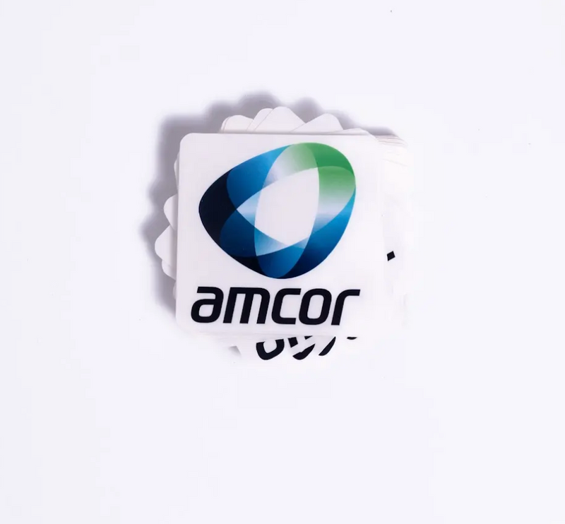 Custom Square Stickers - Clear with White Ink