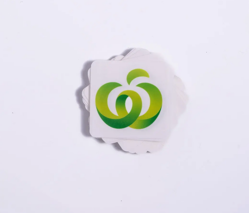 Custom Square Stickers - Clear with White Ink