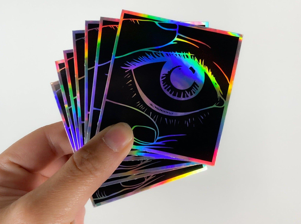Custom Holographic Stickers with a Rainbow Effect