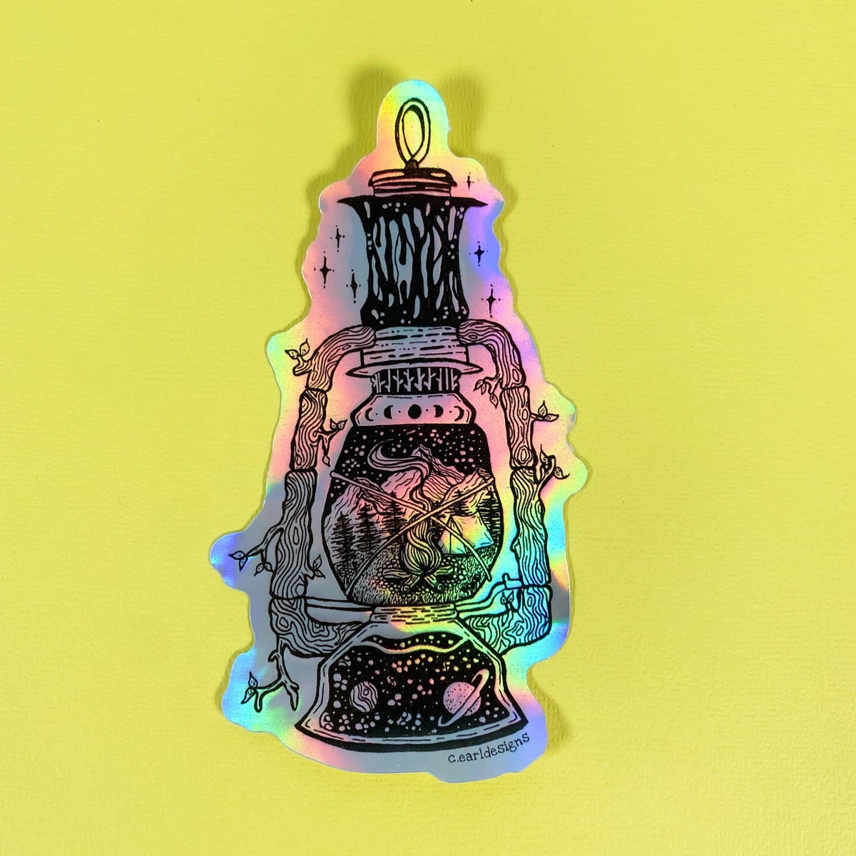 Custom tribal design holographic sticker