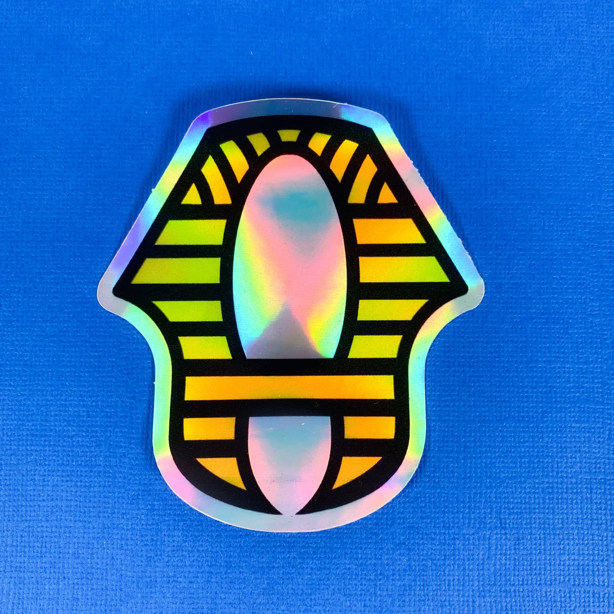 Pharaoh shaped holographic sticker