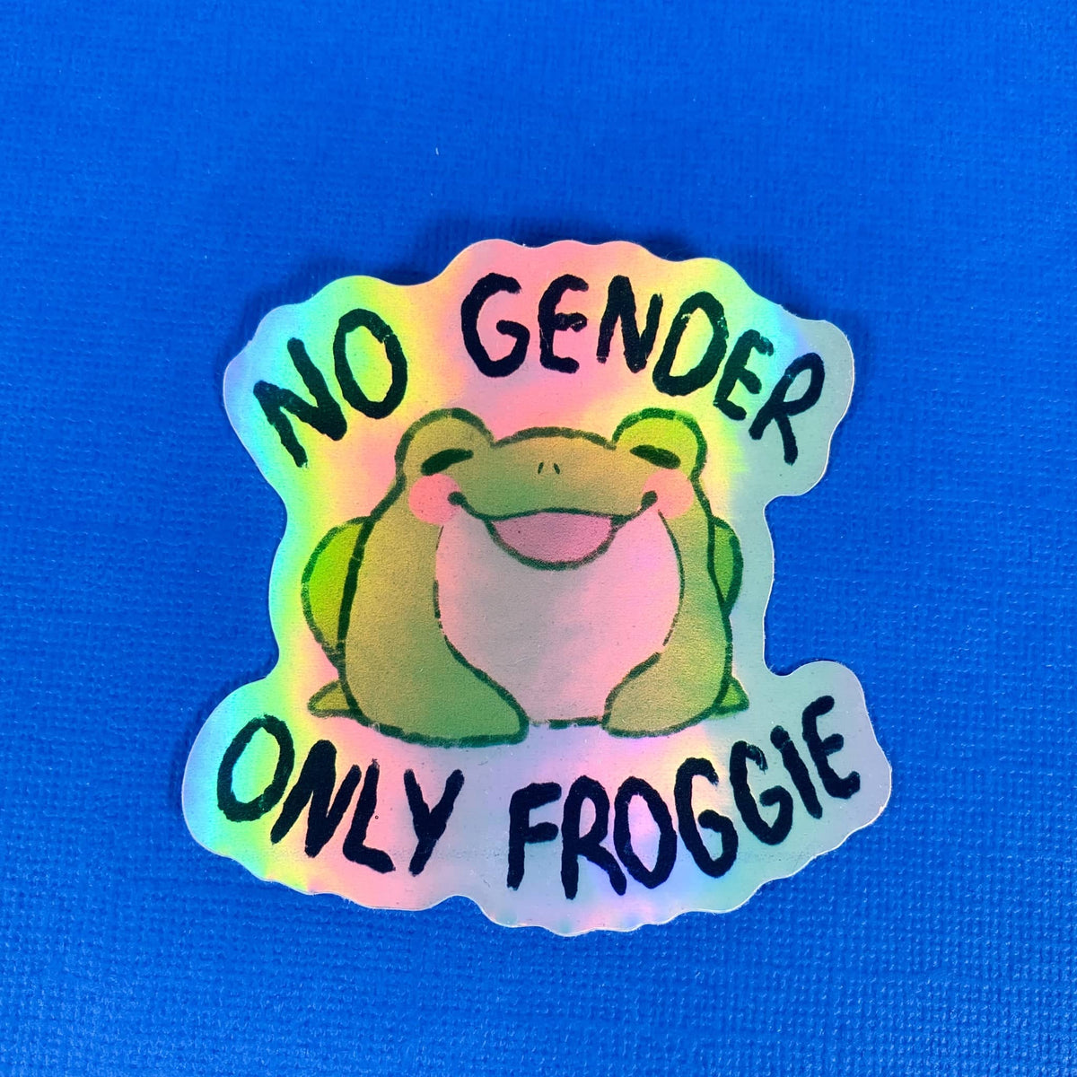No gender only froggie holographic stickers