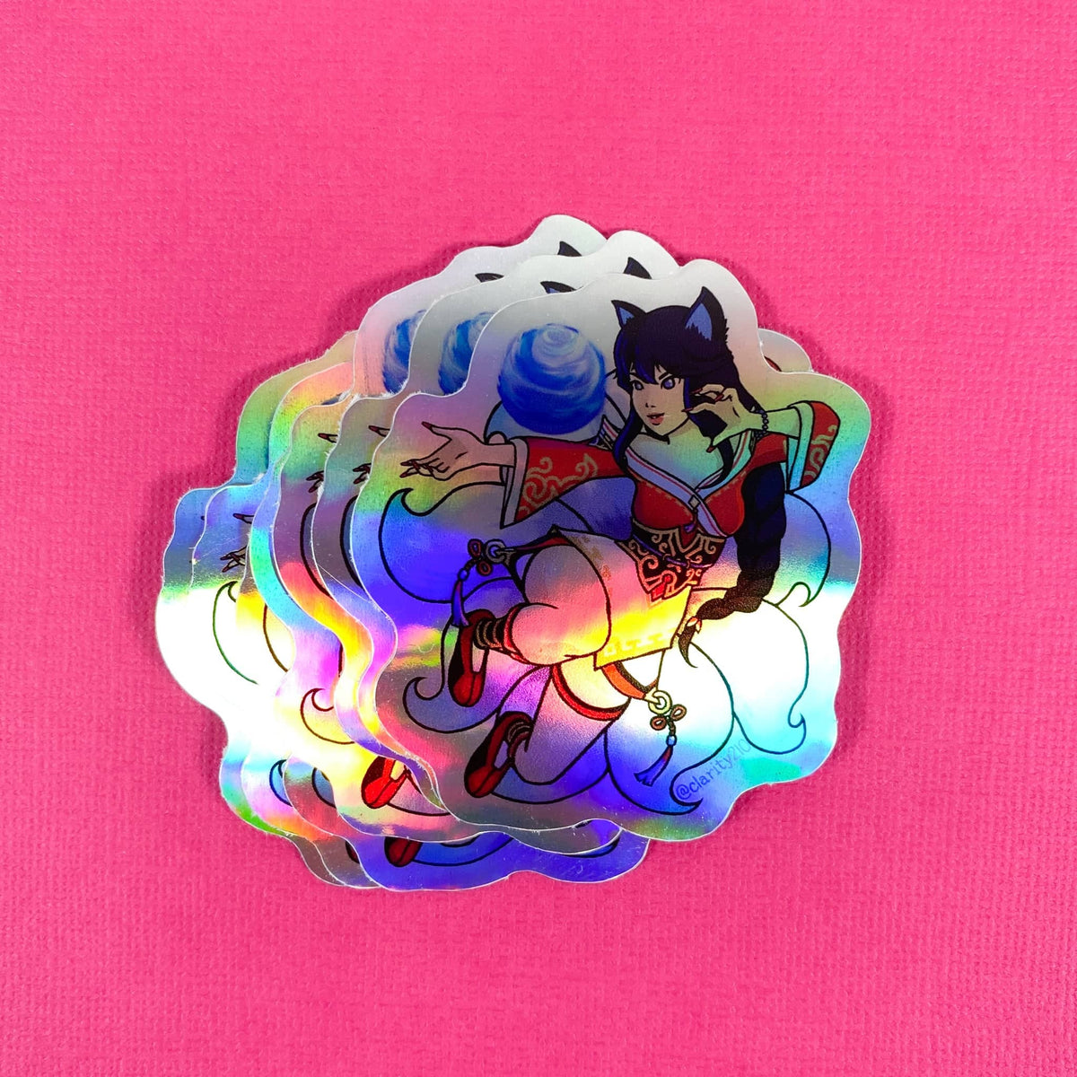 Asian fighter holographic stickers