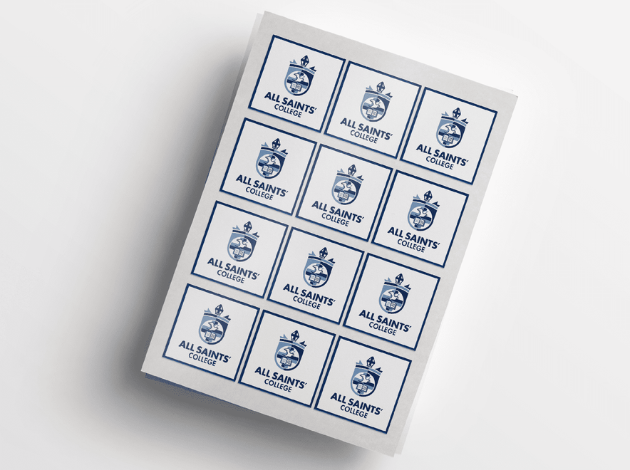 All Saints' College logo square sheet label stickers